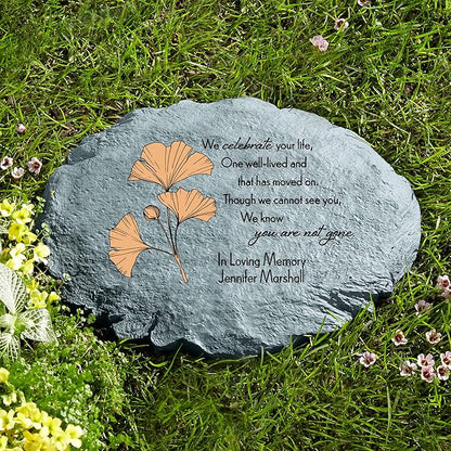 Let's Make Memories Personalized Sympathy Garden Stone - Always with Us - Condolence & Memorial Gift - Customize with Message -11" Lx6 Wx3 D