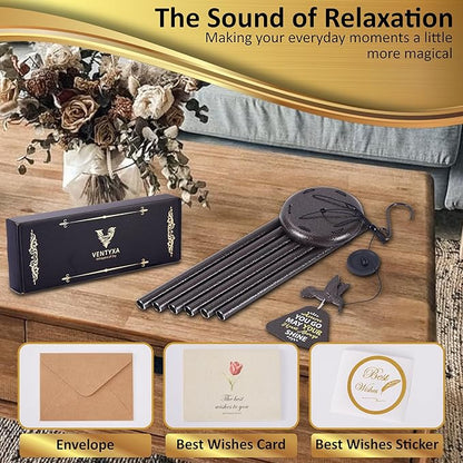 Wind Chimes for Outside – Memorial Wind Chimes 32" for Loss of Loved One with Hummingbird Spinner, Bereavement & Sympathy Gift, Soothing Tones, Bronze Finish
