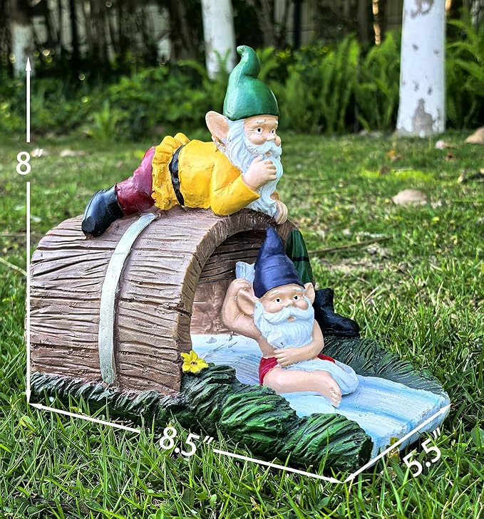 Decorative Gutter Downspout Extensions Statue,3" x 4" Downspout Extension Sculpture,Elf Decorative Rain Gutter Downspout Extension Figurine Decor Sculpture for Lawn Yard
