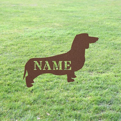 Sausage Dog Copper Metal Silhouette Garden Statue Stake Custom Weiner Dog Outdoor Yard Art Decor Memorial Remembrance Sculpture for Yard Garden Porch Lawn Grassland Park Farm Flowerpot Decor.