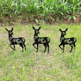 Tipmant Metal Iron Art Decoration Animal Silhouette Decorative Stakes Statues Ornament Crafts for Outdoor Gardens, Yard, Courtyards, Parks, Lawns, Potted Plants, Patio (3 Deers)