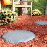 Ei Circular 15.5” Stepping Stones with Ground Stakes - Home or Garden Step Stones for Outdoor Walkway or Pathway Pavers - Resin Material (8, Light Grey Stone)
