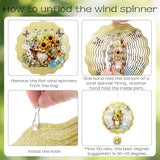 Metal Wind Spinners Outdoor - 3D Kinetic Art Hanging Ornaments Sunflower Gnome Wind Spinner Patio Lawn Garden Yard Balcony Indoor Home Decor Gnomes Gifts for Women Mom Grandma Wife Friends