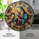 Virgin Mary Stained Glass Suncatcher Stained Glass Window Hanging Home Decor Garden Halloween Christmas Party Wedding Housewarming Gifts