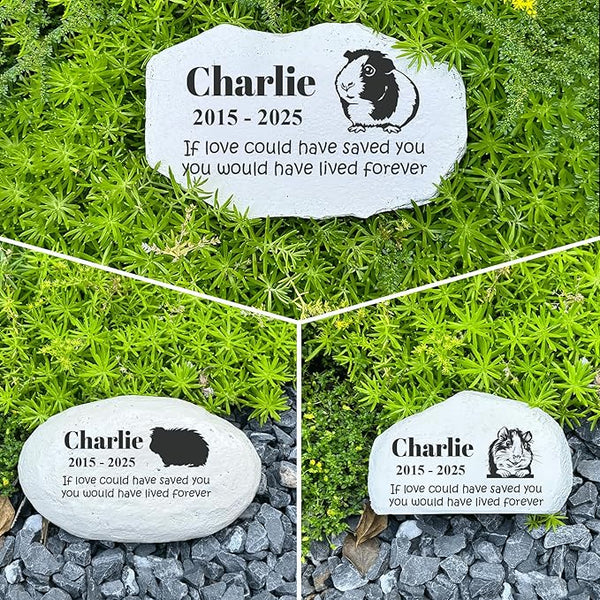 Personalized Pet Memorial Stone - Guinea Pig Headstone - Guinea Pig Tombstone - Garden Stepping Stone Customized - Loss Gift for Hamster - Garden Cemetery Decorations