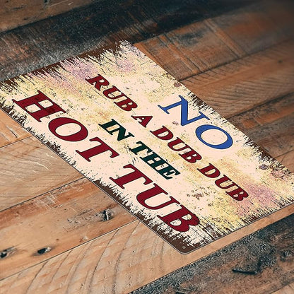 Backyard Patio BBQ Firepit 12 x 8 inch Meat temperature Magnet Sign (Hot Tub)