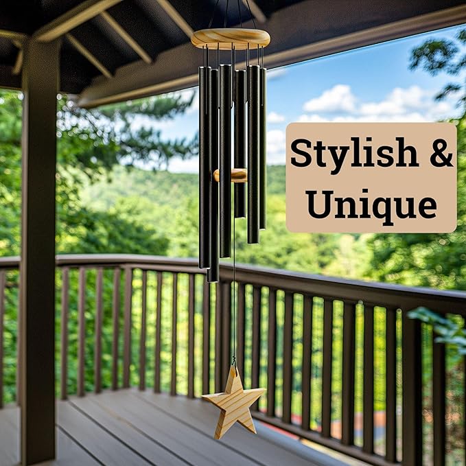 Wind Chimes for Outside - 32" Aluminum & Pine Wood Relaxing Windchimes Outdoors Unique - Large Wind Chime - Memorial Wind Chimes for Loss of Loved One - Memorial Windchimes in Memory of A Loved One