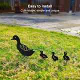 Haofy Duck Silhouettes Yard Art 4Pcs Metal Iron Stakes for Scare Birds Rabbits Squirrels, Farmhouse Pathway Lawn Decor, Bonsai Display Outdoor Garden