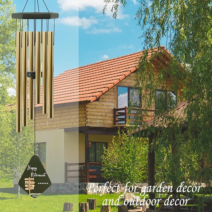 Retirement Gift for Woman Men, 32" Wind Chimes Retirement Gifts, Happy Retirement Gifts for Coworker Colleague Boss Teachers Nurses Friends, Going Away Gifts Retirement Decorations,Green