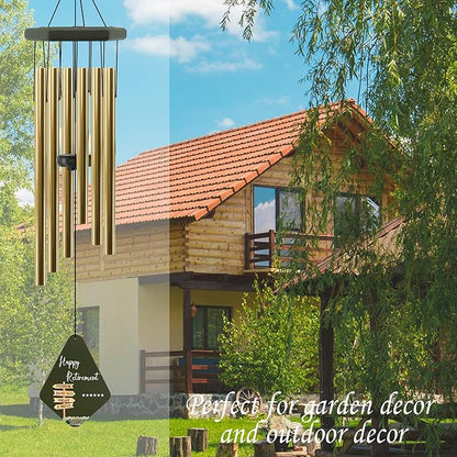 Retirement Gift for Woman Men, 32" Wind Chimes Retirement Gifts, Happy Retirement Gifts for Coworker Colleague Boss Teachers Nurses Friends, Going Away Gifts Retirement Decorations,Green