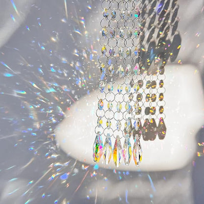 KANPURA Pack of 10 Teardrop Crystals Garland,Crystal Teardrop Chandelier Replacement,Hanging Glass Crystals for Chandelier, Christmas Tree, Home Decor(AB)