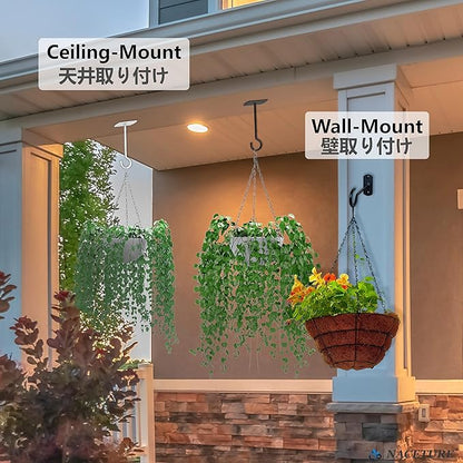 NACETURE Ceiling Hooks Heavy Duty 2 Pack - Plant Hooks for Ceiling Hanging Hook for Hanging Basket Hook, Light, Bird Feeders, Wind Chimes Décor Indoor & Outdoor (White, 5 Inch 4 Pack)