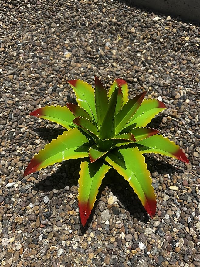 Mini Metal Agave - Garden Art (Cherry Lime)