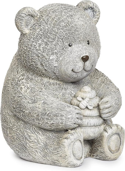 Roman Garden - Bear with Honey Statue, 7.75" H, Pudgy Pals Collection, Resin and Dolomite, Decorative, Garden Gift, Home Outdoor Decor, Durable, Long Lasting