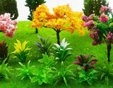 MOMOONNON 28 Pcs Miniature Fairy Garden Tree Plant Ornament, Mixed Model Trees 1-3 Inches, Miniature Dollhouse Pots Decor Moss Bonsai Micro Landscape DIY Craft Garden Ornament