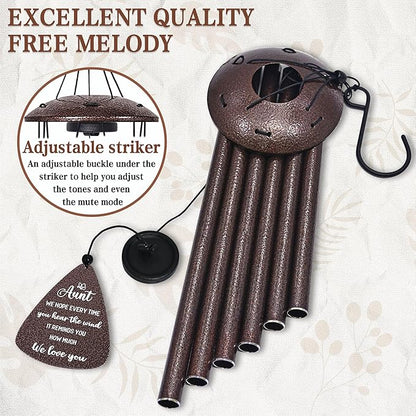 Aunt Gifts, 32" Bronze Wind Chimes, Birthday Gifts for Auntie from Niece Nephew, Auntie Gift Ideas, Best Aunt Ever Gift for Women Birthday Christmas Mother's Day, Home Decor