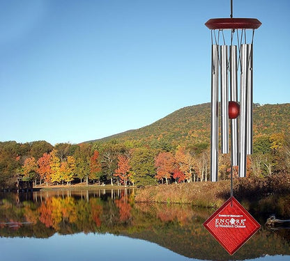 Woodstock Chimes Encore Collection, Chimes of Mercury, 14'' Silver Mercury Wind Chimes for Outdoor, Patio, Home or Garden Décor (DCS14)