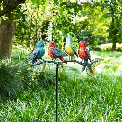 Metal Hummingbird Garden Stake, Colorful Outdoor Yard Decor, Durable Weatherproof Ornament for Patio, Lawn, and Garden Decoration(Hummingbird)