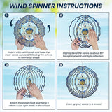 FLAGWIX Hanukkah Gifts for Women Men - Star of David 3D Stainless Steel Wind Spinners Outdoor 12in - Hanukkah Decorations, Chanukah Hanging Wind Spinners Garden Decor, Spiritual Religious Jewish Gifts