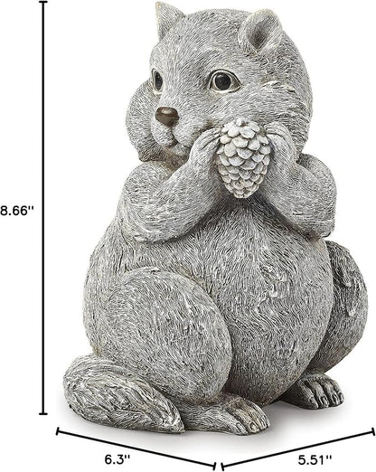Roman Garden - Chipmunk Statue, 8.75" H, Pudgy Pals Collection, Resin and Dolomite, Decorative, Garden Gift, Home Outdoor Decor, Durable, Long Lasting