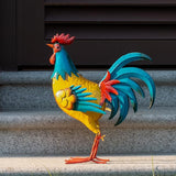 Natelf Rooster Garden Statues Outdoor Decor Metal Chicken Sculpture, Yard Art for Patio, Porch, Backyard-Rustic Farmhouse Decoration Unique Gifts for Mom, Grandma, Garden Lovers
