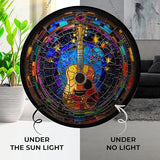 Guitar Stained Glass Window Hanging Sun Catcher Halloween Haning Ornament Decoration Christmas Birthday Gifts for Lover and Friends
