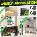 [UPGRADED] 200LBS 4Pcs Round Ceiling Hooks with Firmly Rotatable Button, Black Wall Mount Metal Hangers for Hanging Hanging Plants, Bird Feeder, Lantern, Lights, Wind Chime, Indoor Outdoor Decor