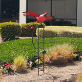 Alpine Corporation NCY408 Metal Rocking Cardinal Stake, Stylish Décor for Garden, Patio, & Lawn, 56"H, Red