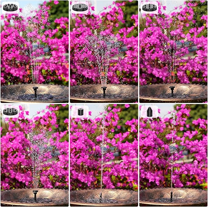3.5W Solar Fountain for Bird Bath, Solar Water Fountain with Multiple Nozzles, 2026 New Solar Water Pump for Garden, Pond, Pool, Fish Tank and Outdoor