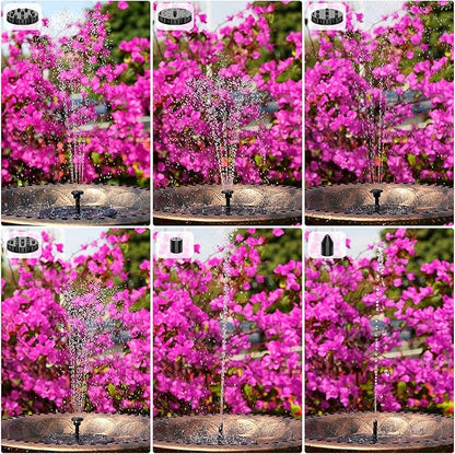 3.5W Solar Fountain for Bird Bath, Solar Water Fountain with Multiple Nozzles, 2026 New Solar Water Pump for Garden, Pond, Pool, Fish Tank and Outdoor