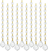 10pcs Crystal Garland Strands Hanging Glass Chandelier Beads Chains Crystal Chandelier Replacements Wedding Decoration for Christmas Party Gold Pinning