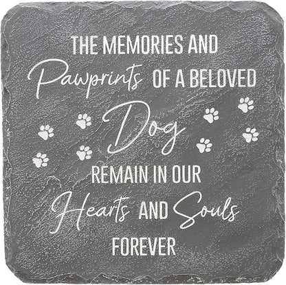 Pavilion Gift Company 25314 Dog Memorial-7.75" x 7.75" Garden Stone, Gray, White