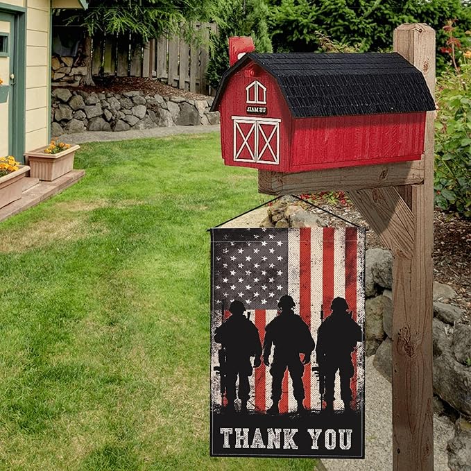Thank You Print Garden Flag Seasonal Double Sided 12 x 18 Inch Small Yard Flag for Indoor Outdoor Decor Holiday All Seasons