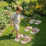 Outdooor Stepping Stones - Decorative Garden Stones for Patio, Deck, Garden or Sidewalk Faux Cobblestone Stepping Stones (Set of 2#B
