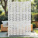 72" H×47" W Metal Privacy Screen Outdoor Privacy Screen Freestanding, Outdoor Privacy Screens and Panels for Patio Lawn Deck(Consists of 3 Panels)