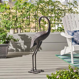 Christopher Knight Home Sunny Outdoor 39 Inch Aluminum Crane, Shiny Copper