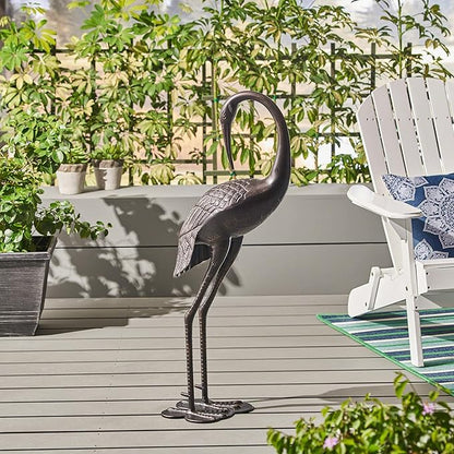 Christopher Knight Home Sunny Outdoor 39 Inch Aluminum Crane, Shiny Copper