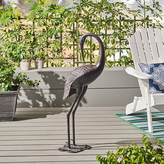 Christopher Knight Home Sunny Outdoor 39 Inch Aluminum Crane, Shiny Copper
