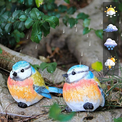 Smadeer Bird Statue for Garden Decoration,A Set of 2 Pieces Garden Sculptures & Statues,Animal Bird Figurine for Outdoor Yard Porch Lawn Patio Shelf Bookshelf Decor,Small Bird Ornament