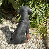 Garden Dog Statues Outdoor Decor, 10.6" Solar Light Dog Statue with Lantern, Puppy Solar Dog Figurine Sculpture for Outdoor Gardens Patio, Lawn, Yard, Housewarming Ornament Gift