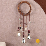 Witch Bells for Door Knob for Protection Hanging Bell Wind Chimes Handmade Decorative Bell for Boho Home Room Witchy Decor（Silver one）