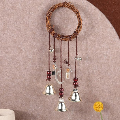 Witch Bells for Door Knob for Protection Hanging Bell Wind Chimes Handmade Decorative Bell for Boho Home Room Witchy Decor（Silver one）