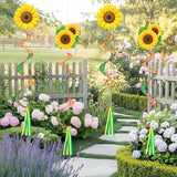 Gerrii 2 Pcs Spring Sunflower Windsock for Outside Sunflower Wind Spinner Hanging Decor Springtime Wind Twister Windmill for Yard Garden Patio Home Supply
