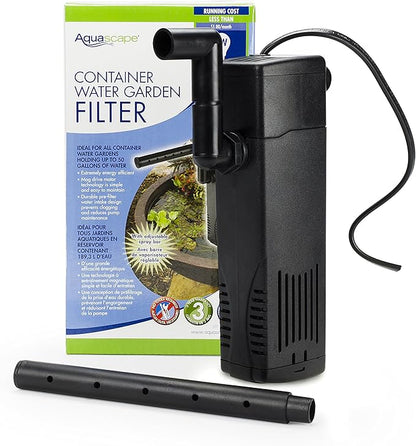 Aquascape Container Water Garden Filter for Patio Ponds and Small Aquatic Gardens | 77005 , Black