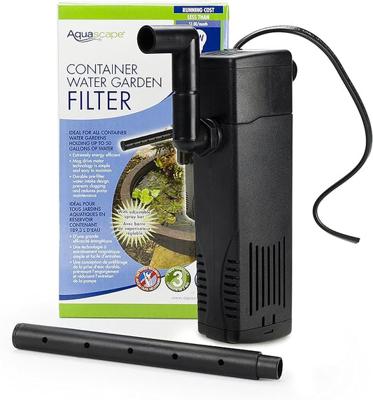 Aquascape Container Water Garden Filter for Patio Ponds and Small Aquatic Gardens | 77005 , Black