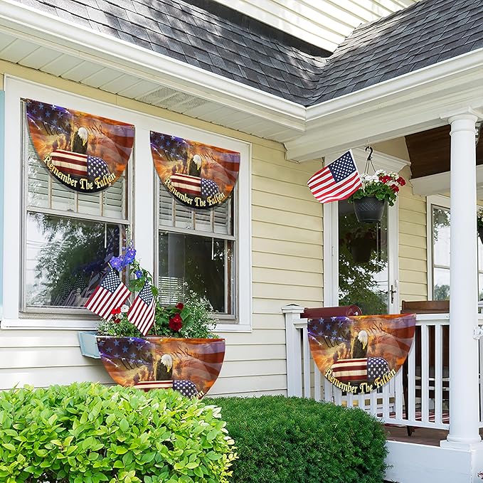 FLAGWIX American Army Veteran Flag - Non-Pleated American Fan Flag Bunting 3x6 ft - Veteran Gifts for Men Women, Patriotic 4th of July Memorial Day Decorations Outdoor for Home Garden Decor