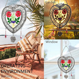 KY&BOSAM Heart Suncatcher-Stained Glass Panles I Love You Mom Sun catchers Hangings for Windows Wind Chime Ornament Mom Gifts - Gifts for Mother`s Day Valentine`s Day Birthday Christmas