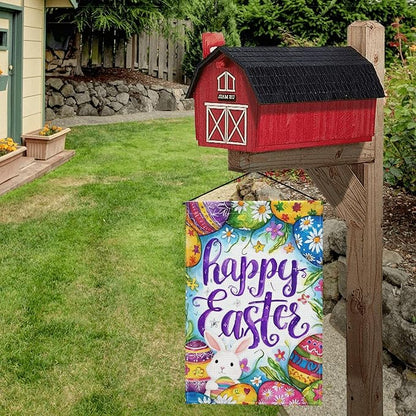 Easter Eggs Garden Flag Seasonal Double Sided 12 x 18 Inch Small Yard Flag for Indoor Outdoor Decor Holiday All Seasons