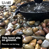 U-nitt 12" Spill Bowl Downspout Catch Basin for Rain Chain Anchoring & Stake | Rainwater Collection for Roof |Gutter Catch Basin | Good for Water Fountain & Birdbath | Black | Handles Heavy Rain