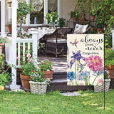 AVOIN colorlife Always Loved Never Forgotten Memorial Garden Flag 12x18 Inch Double Sided, Hummingbird Spring Summer Yard Outdoor Decoration